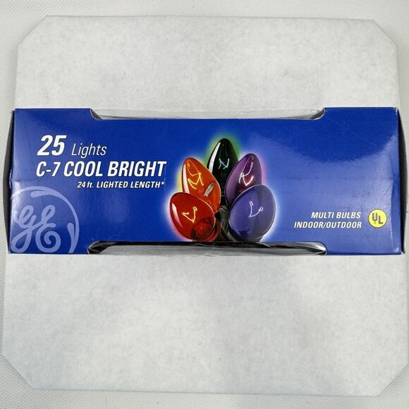 Vintage GE String-A-Long 25 Lights C-7 Cool Bright Multicolor Christmas NEW - Picture 5 of 11